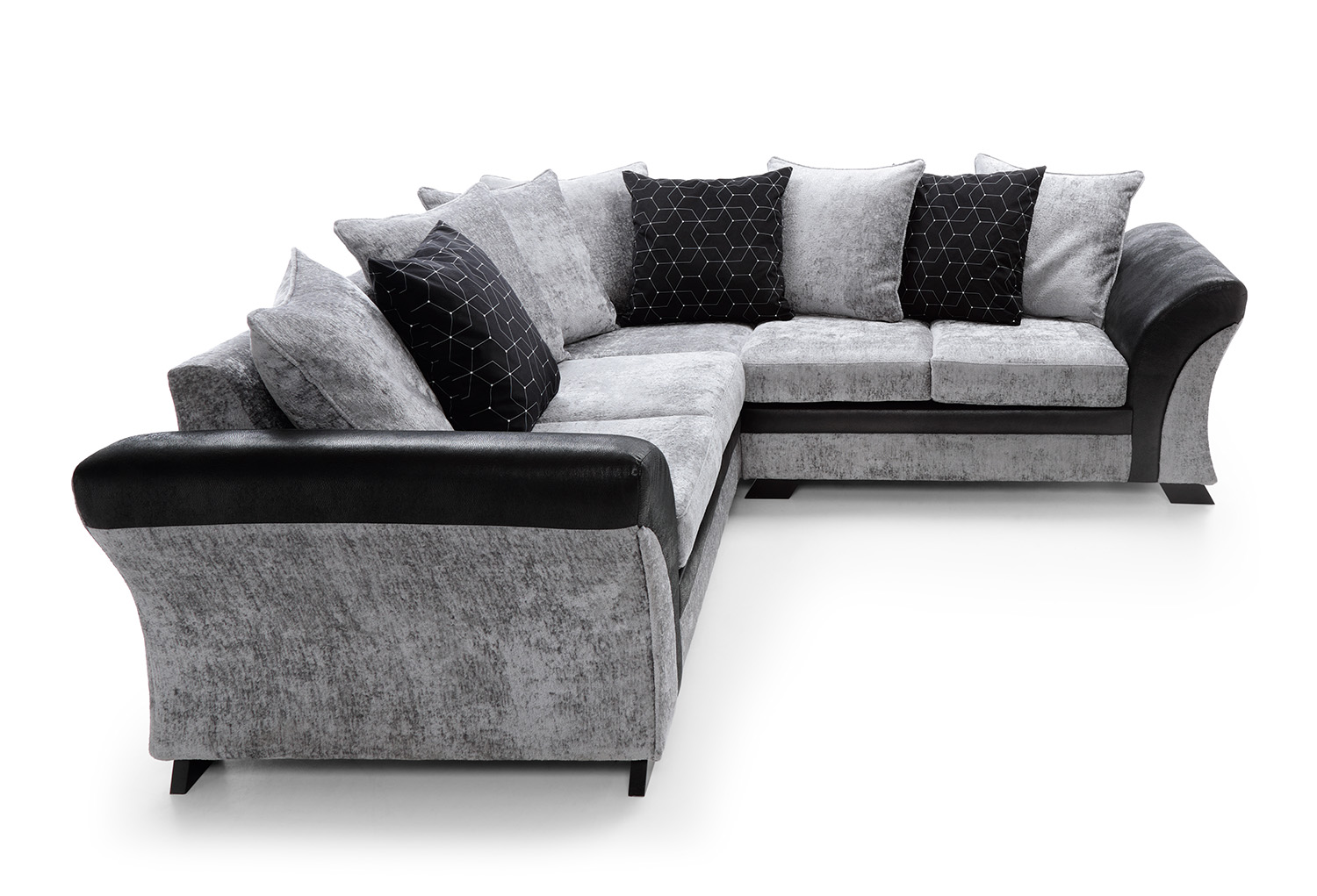 Dfs black and grey deals corner sofa