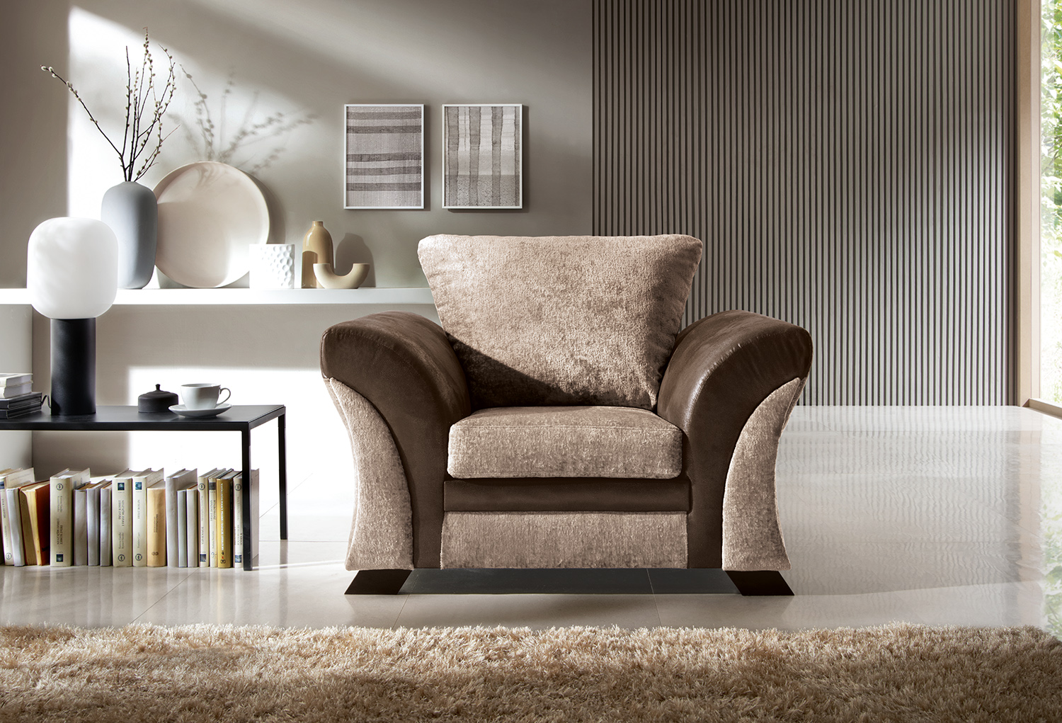 Chenille armchair hot sale