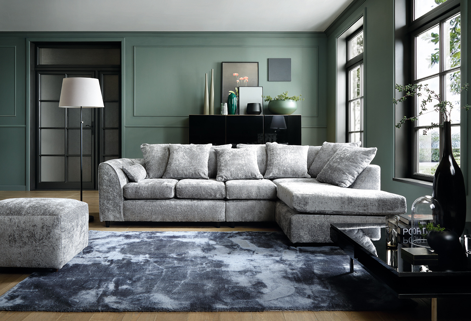 L shaped sofa and cuddle outlet chair