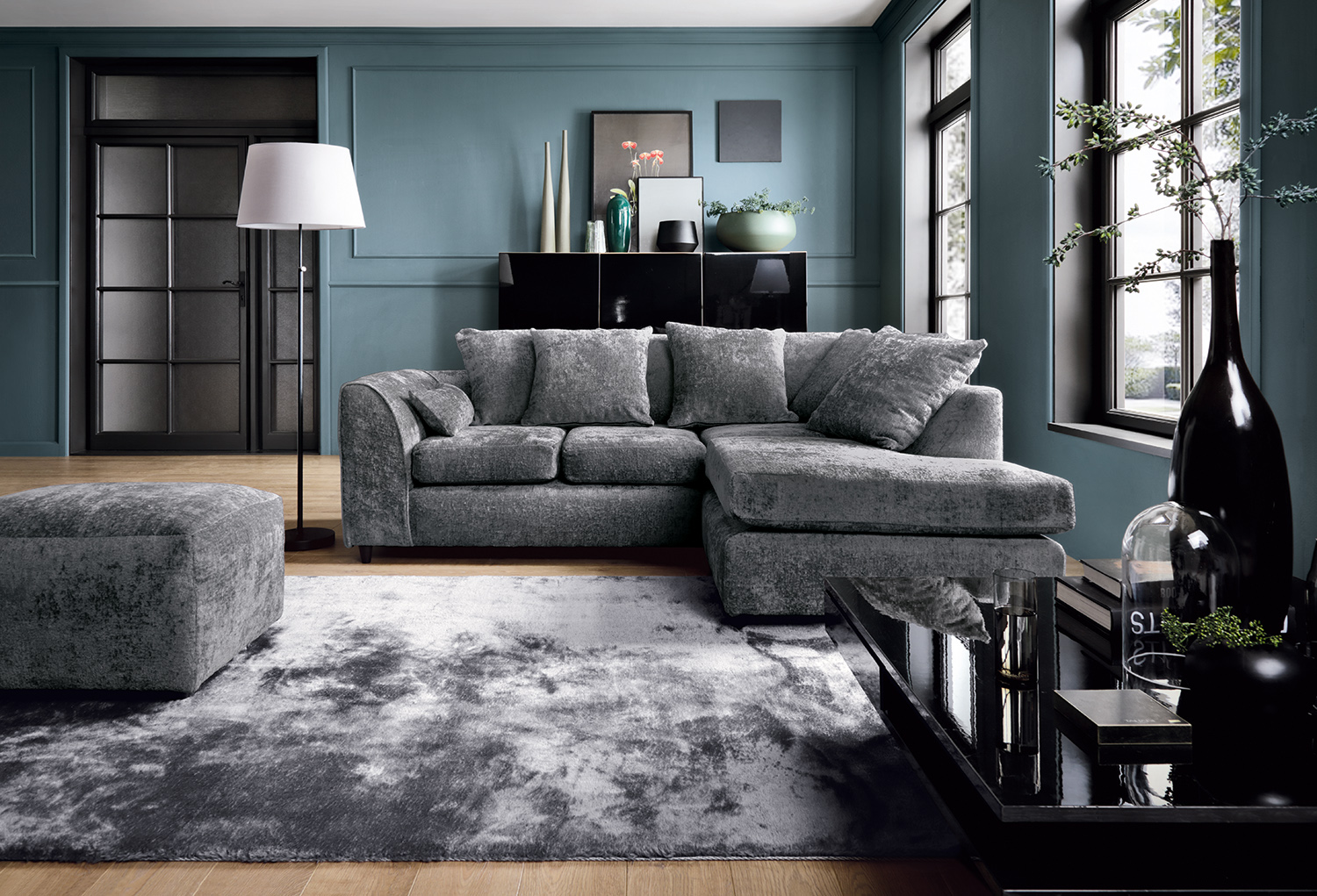 Crushed velvet sales corner sofa argos