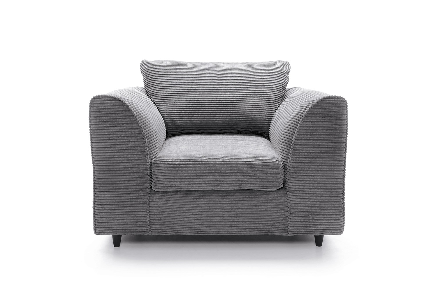 Grey shop cord armchair