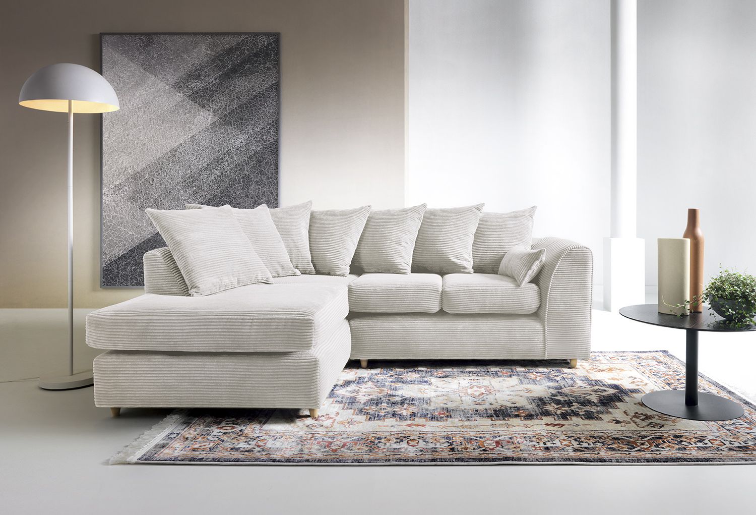 Jumbo Cord Corner Sofa Abakus Direct