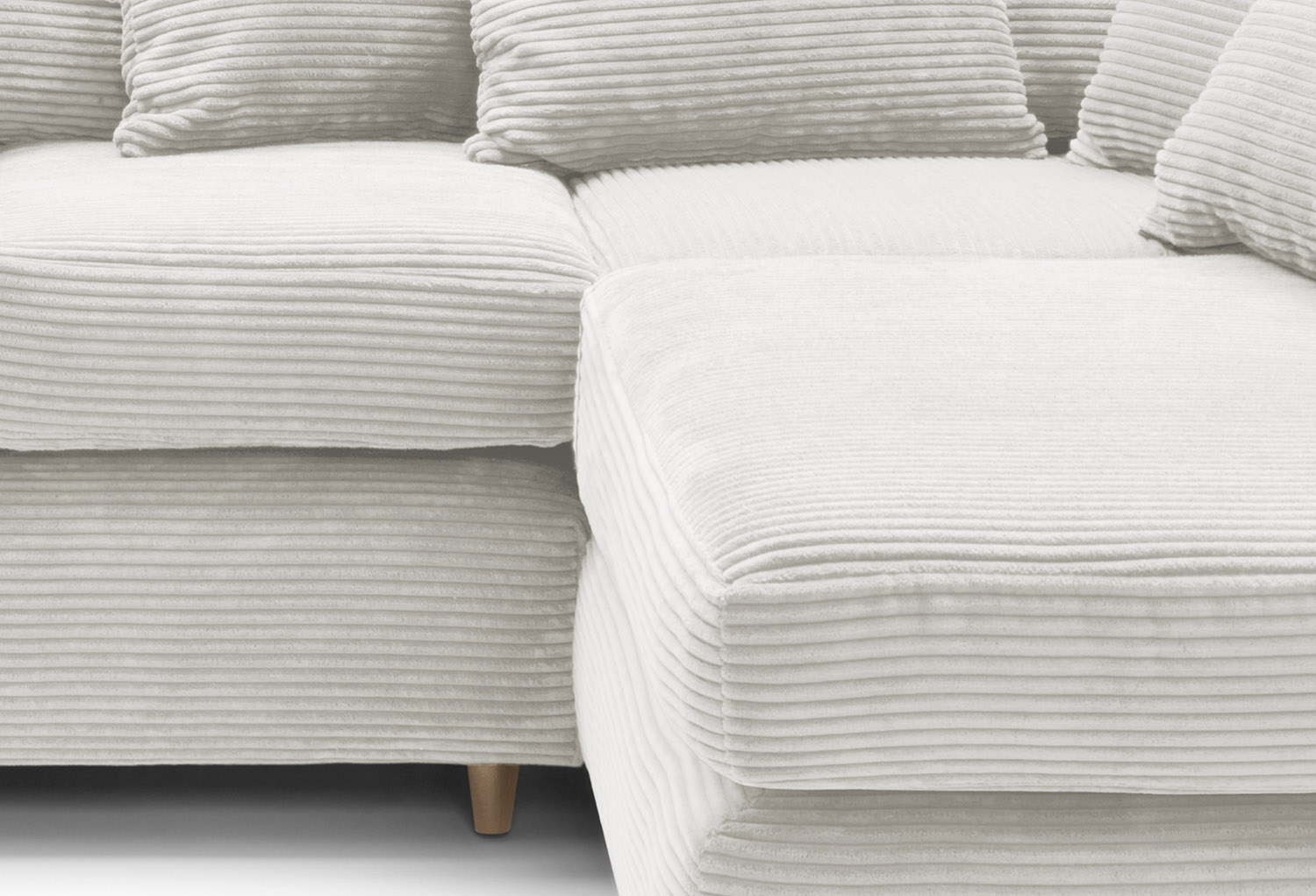 Cream jumbo cord store corner sofa