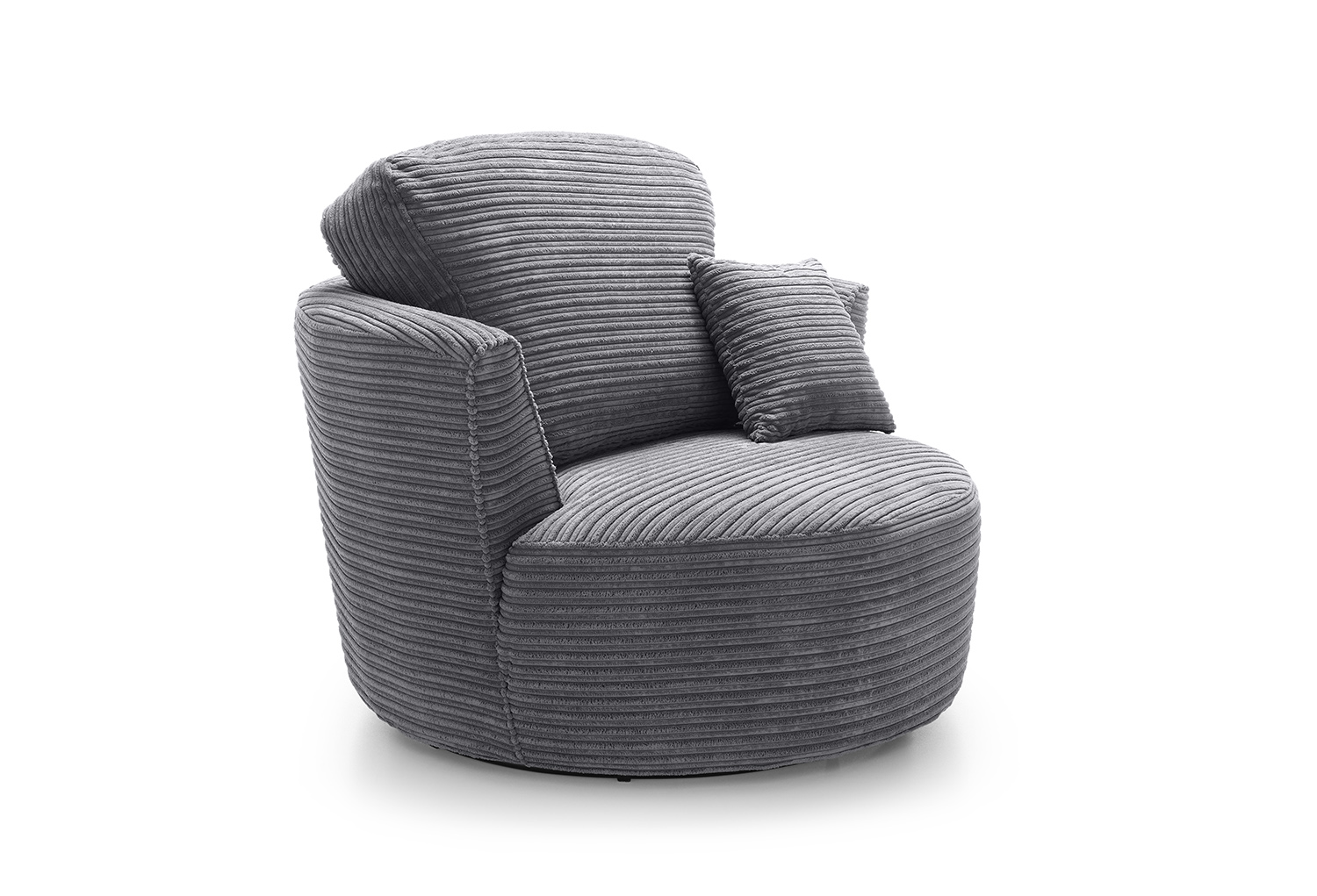 Grey jumbo cord swivel best sale chair