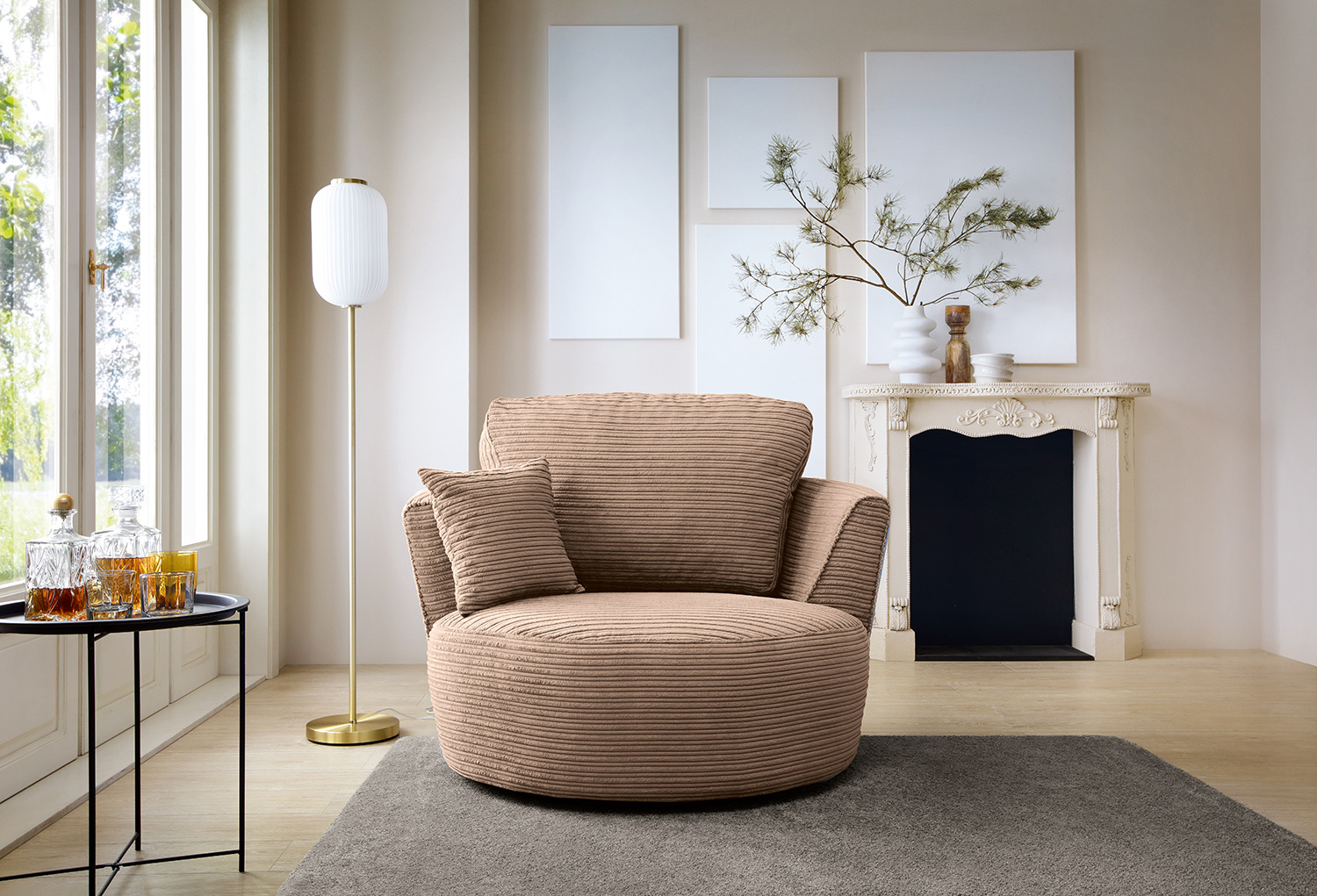 Jumbo Cord Swivel Chair Abakus Direct