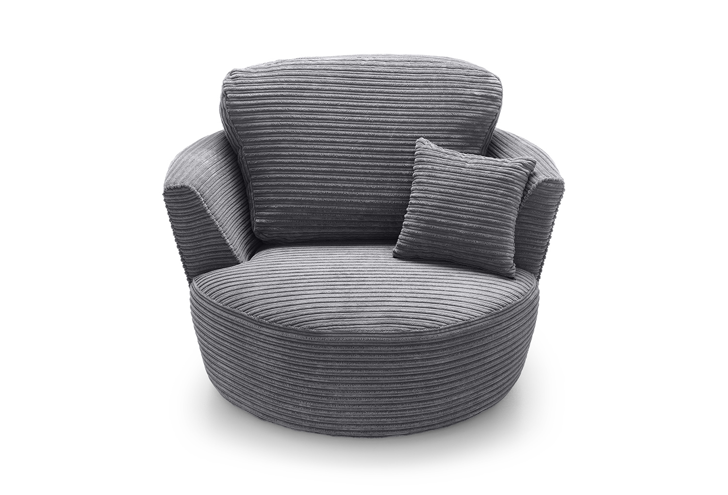 Grey swivel cuddle shop chair