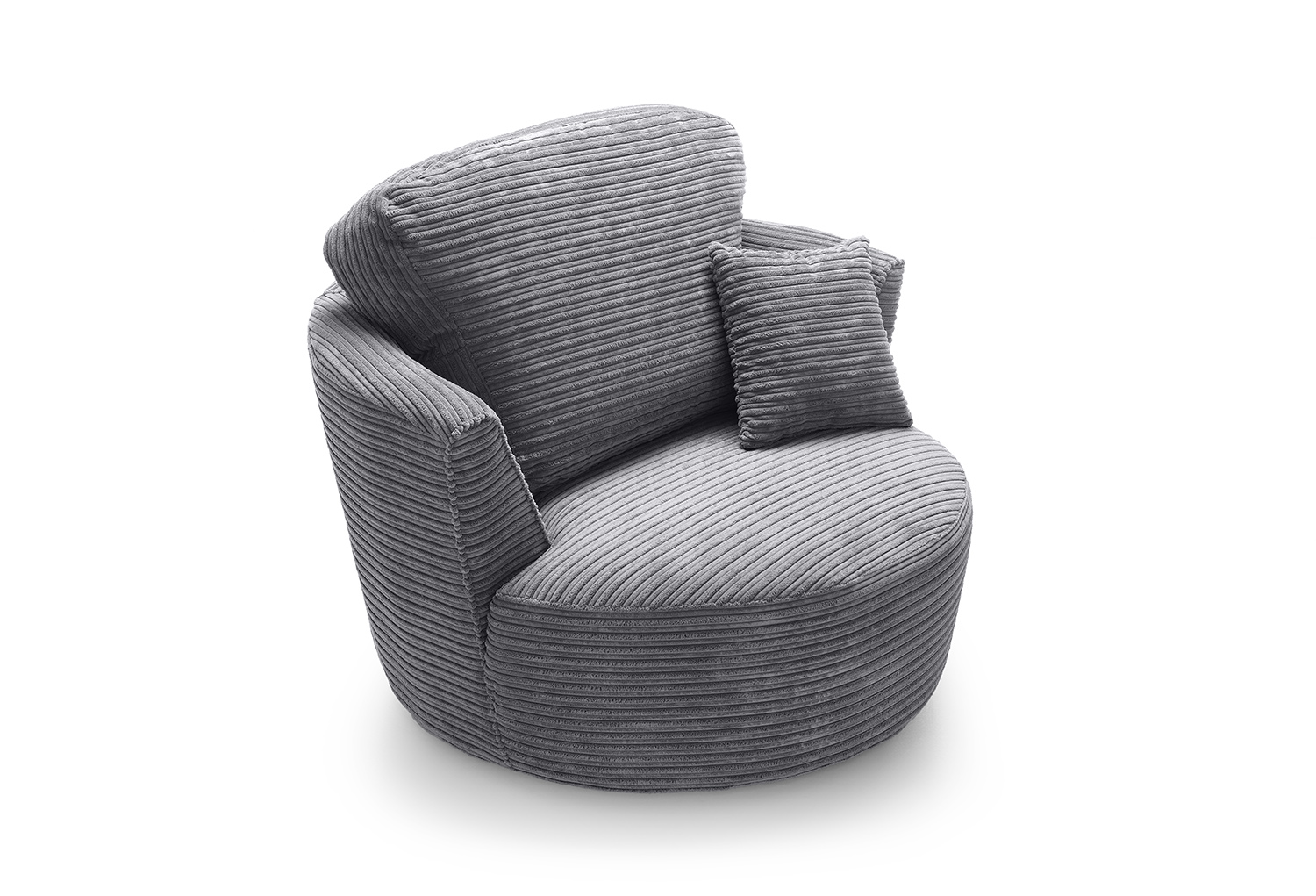 Grey jumbo cord swivel chair outlet