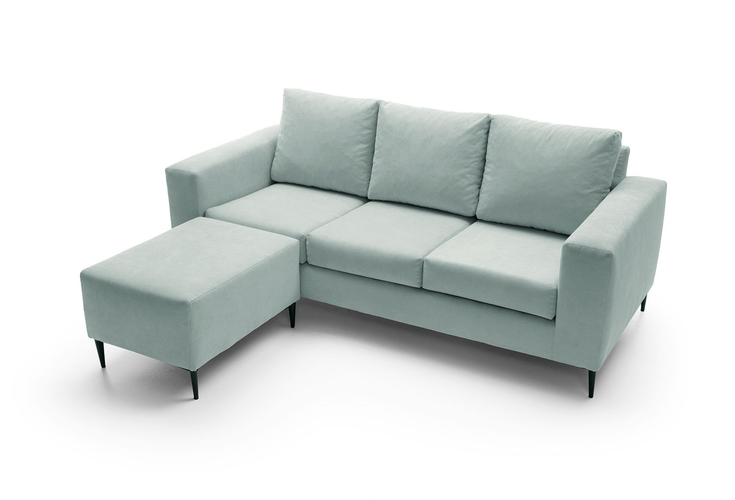 Divano roma furniture modern linen fabric small store space sectional sofa with reversible chaise