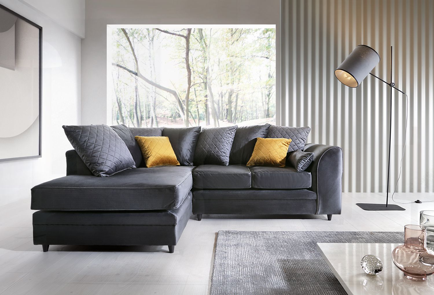 Grey store sofa seats