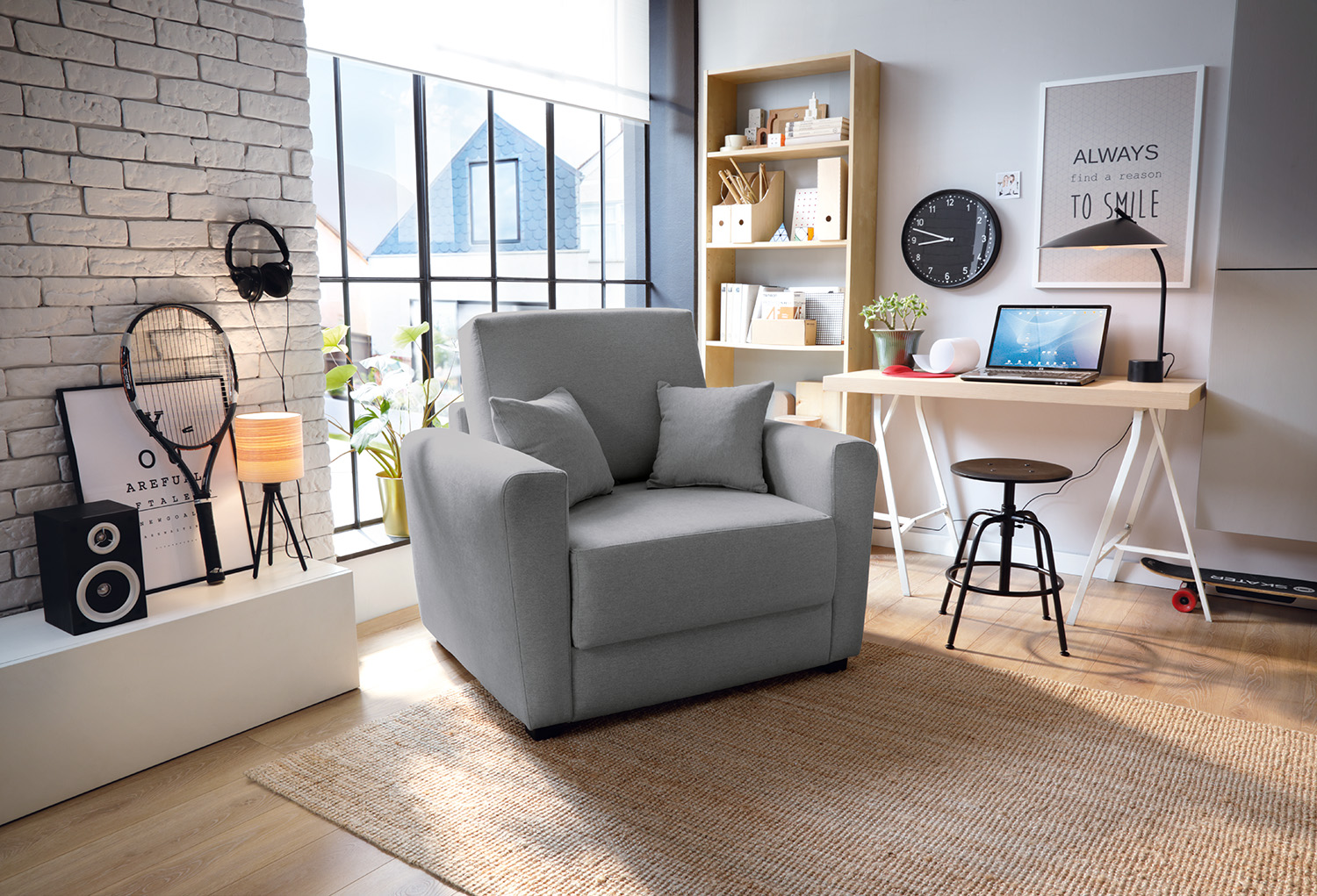 Grey single chair deals couch