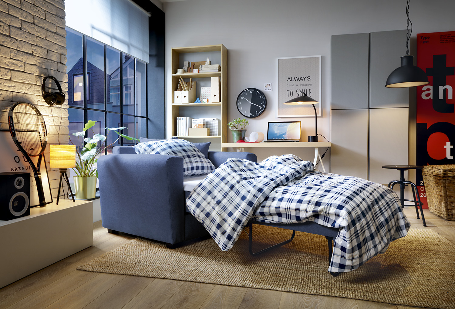 Velvet single store sofa bed