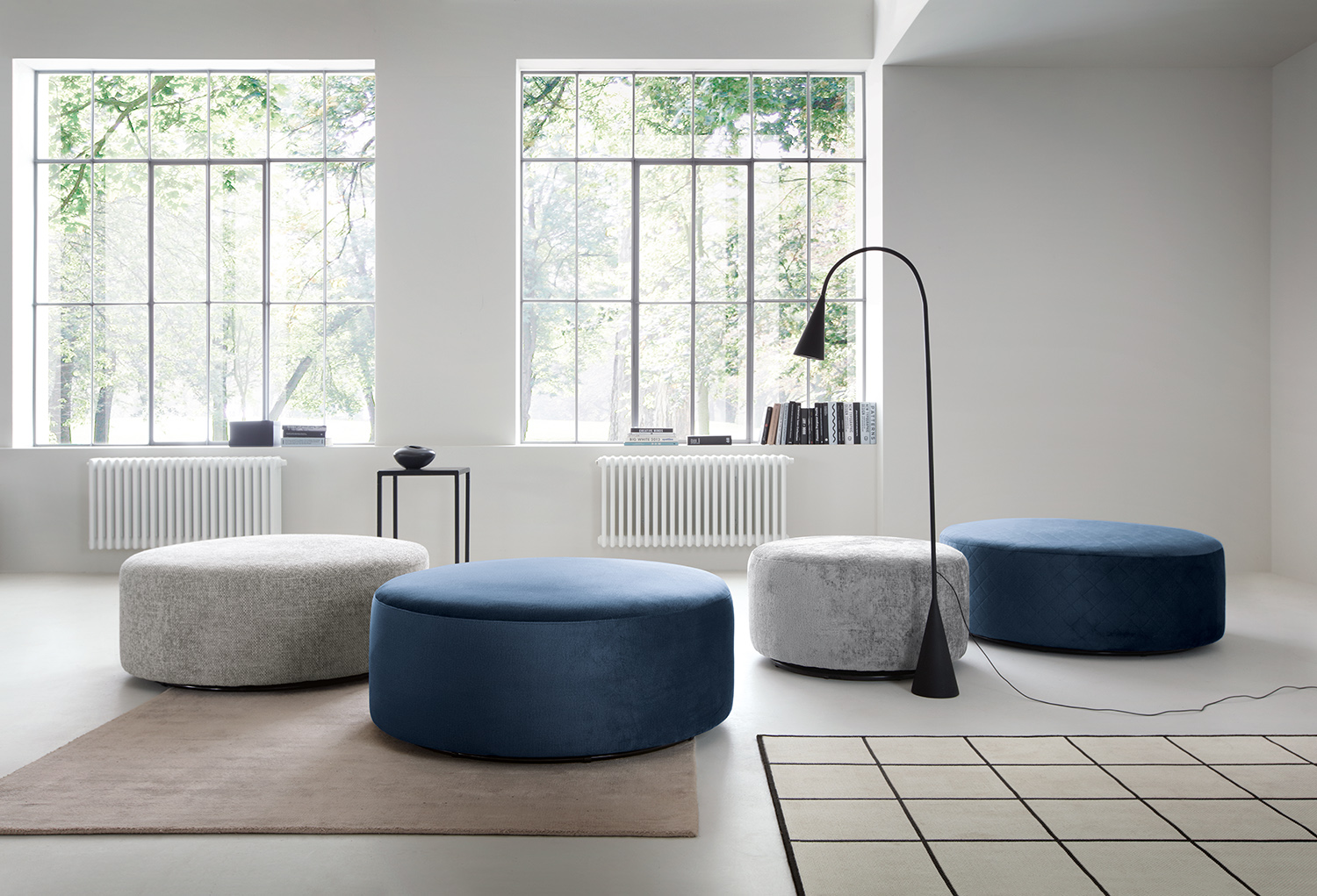 Quilted pouffe clearance stool