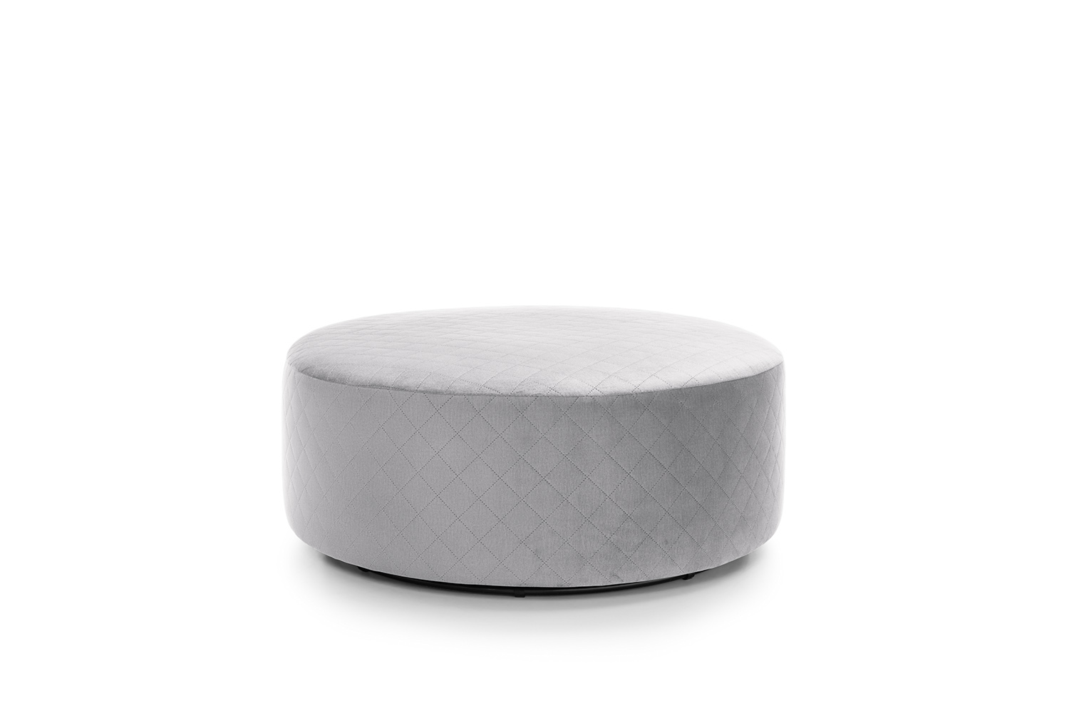 Grey quilted deals pouffe