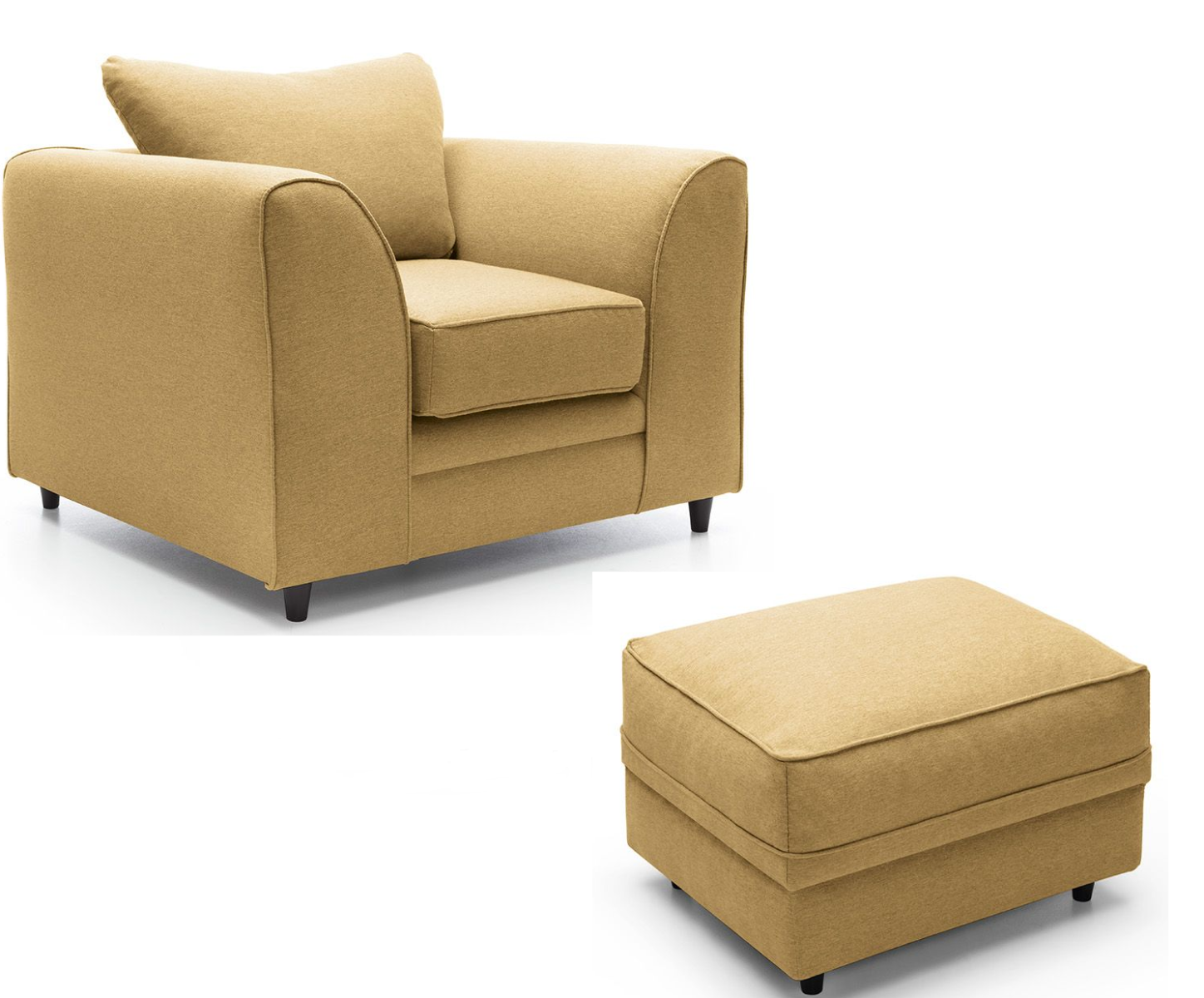 darcy mustard armchair and footstool