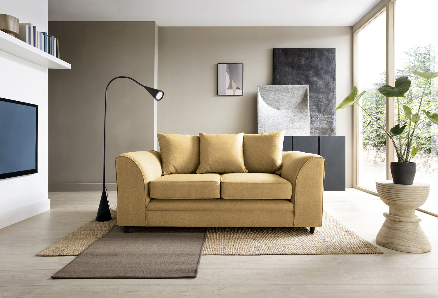2 seater sofa in Mustard Colour